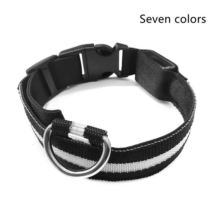 Nylon LED Pet Dog Luminous Collar Glow in Dark