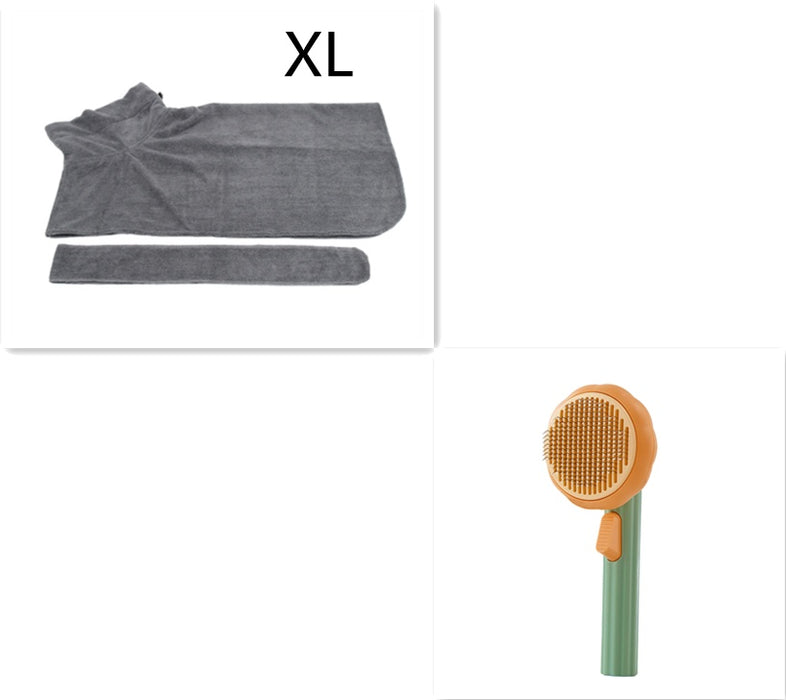 New Pet Cat Brush Hand-held Steel Wire Self-cleaning Comb Looper