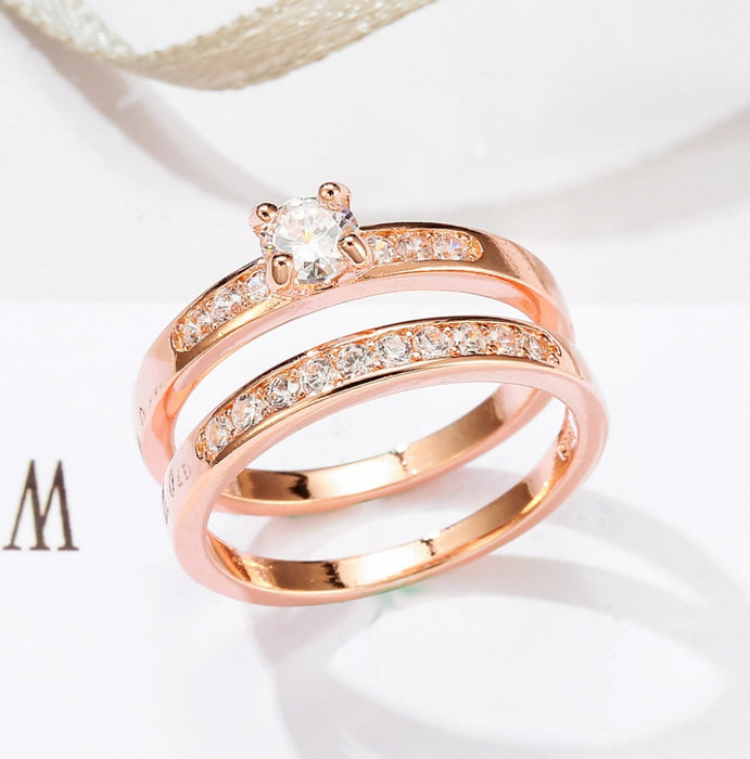 Rose gold diamonds ring