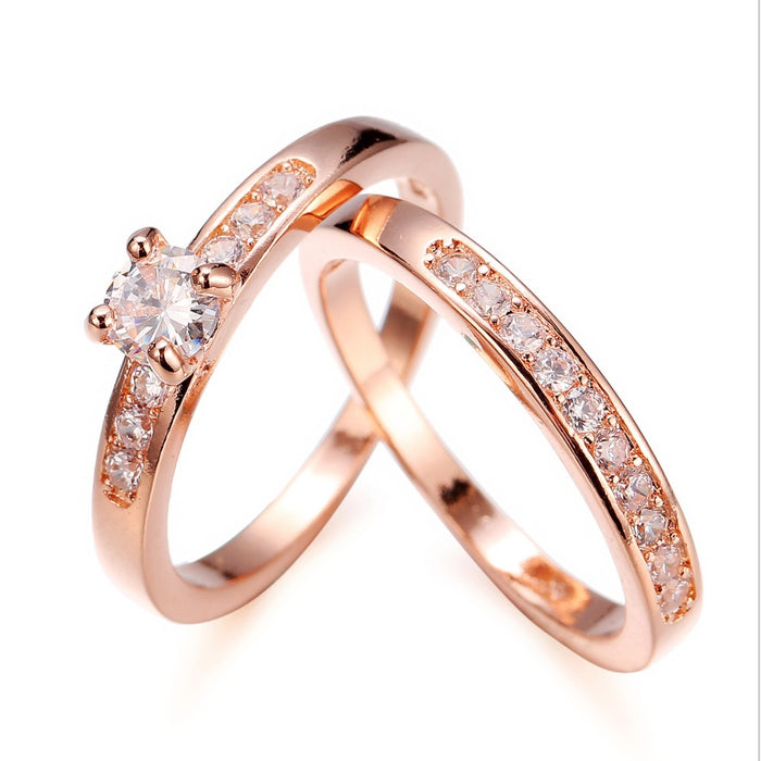 Rose gold diamonds ring