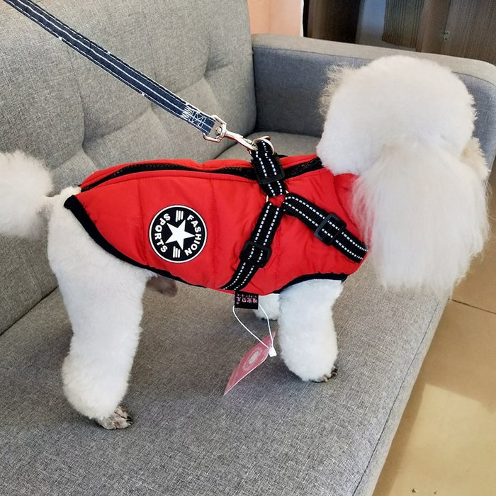 Waterproof & Winter Dog jacket With Harness