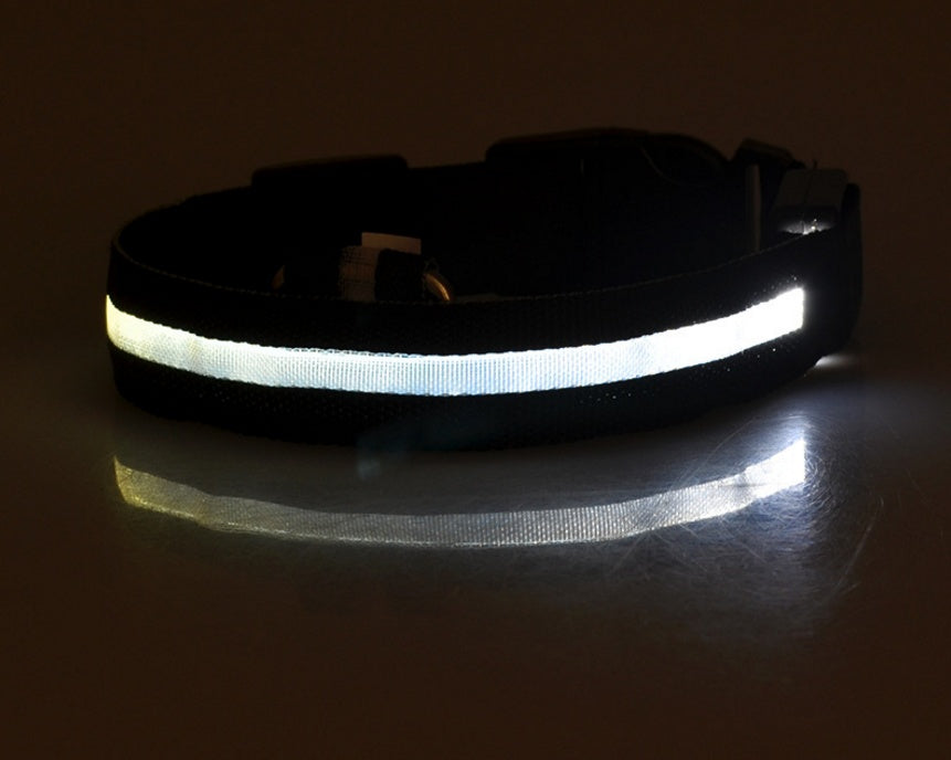 Nylon LED Pet Dog Luminous Collar Glow in Dark