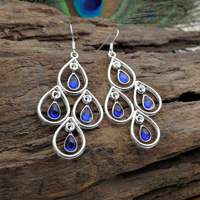 Peacock Blue Earrings