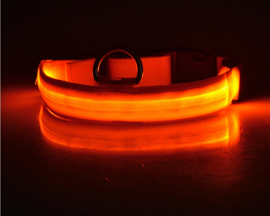 Nylon LED Pet Dog Luminous Collar Glow in Dark