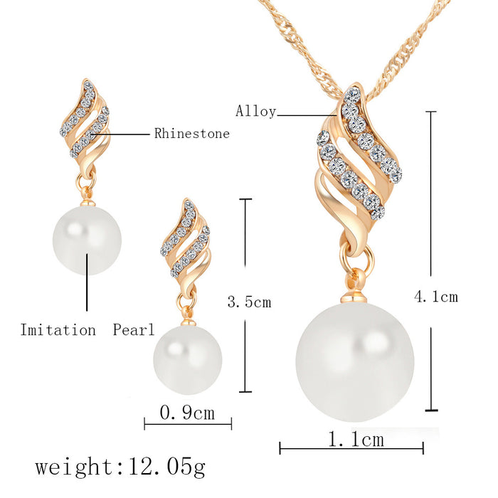 Pearl Studed Necklace Set