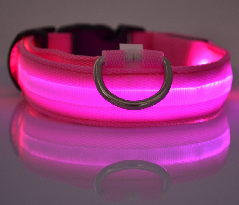 Nylon LED Pet Dog Luminous Collar Glow in Dark