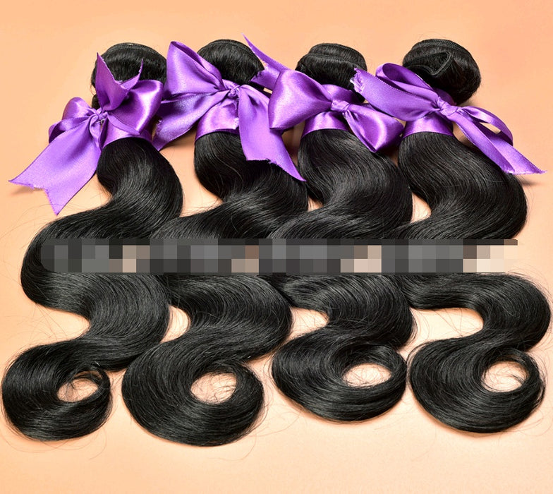 Real Hair Wig Hair Styling Hair Extension Body Wave Human Hair Weaves  Extensions Natural & Jet Black