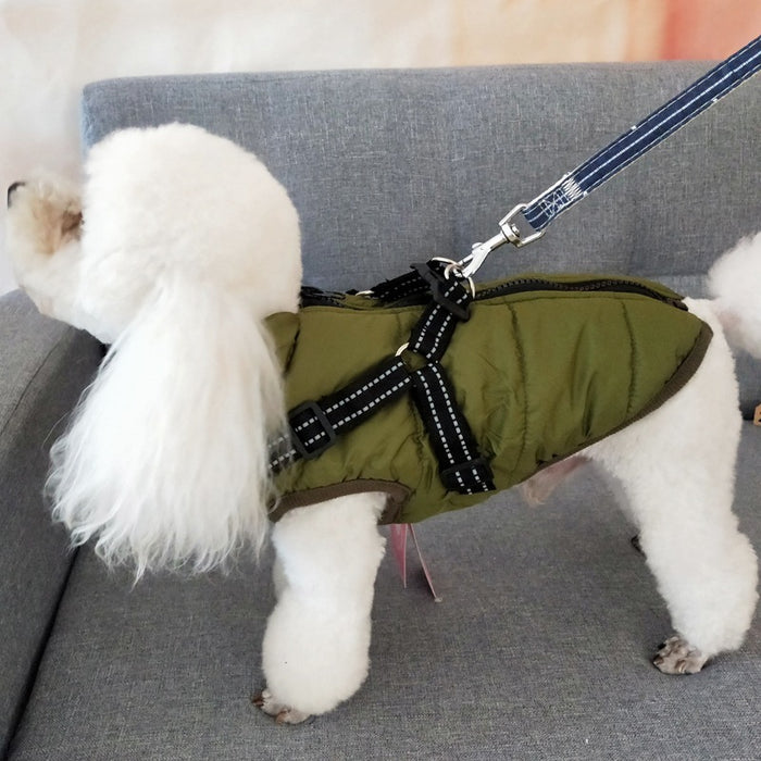 Waterproof & Winter Dog jacket With Harness