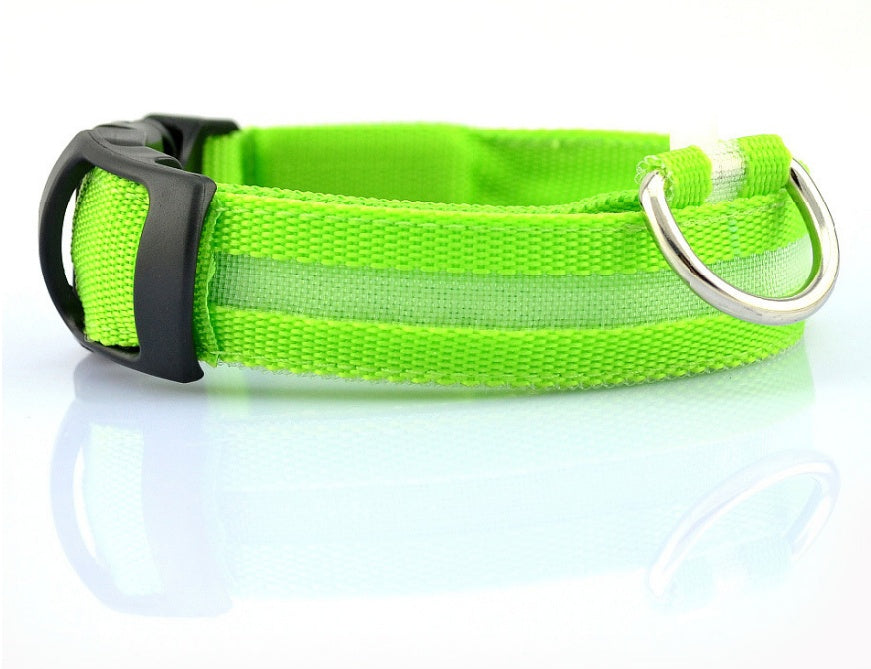 Nylon LED Pet Dog Luminous Collar Glow in Dark