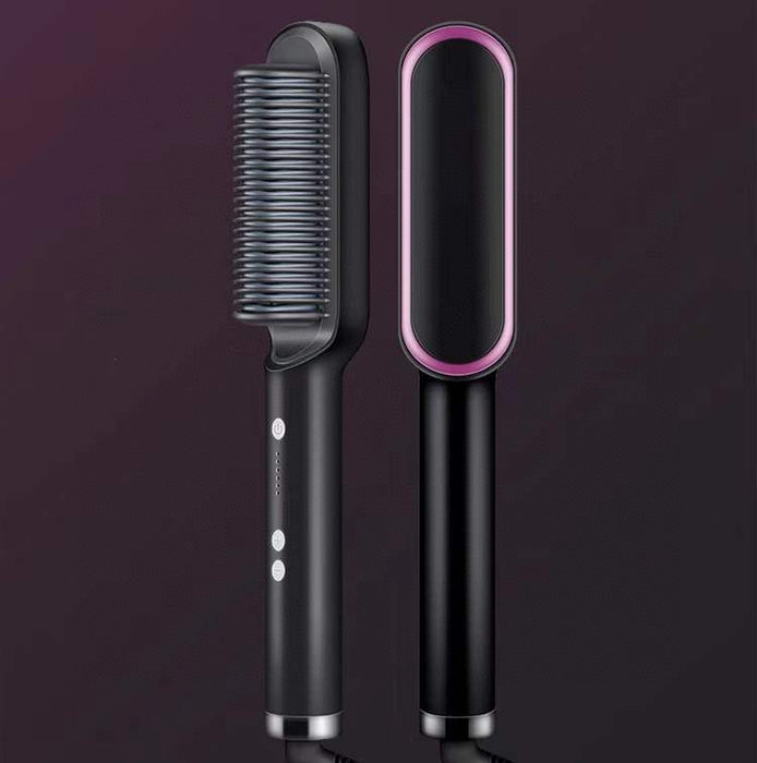 2 In 1 Hair Straightener Hot Comb Negative Ion Curling Tong Dual-purpose Electric Hair Brush