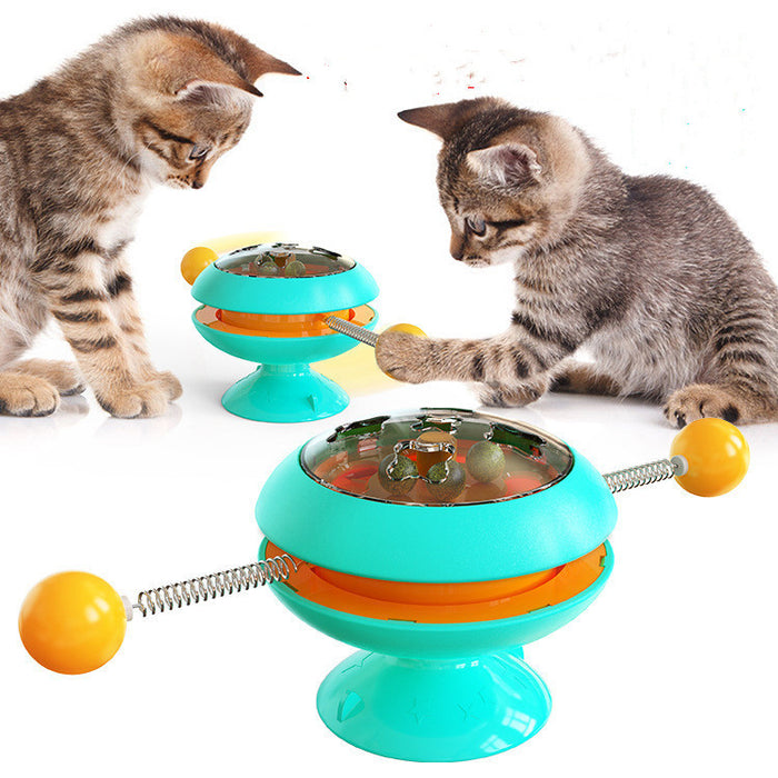 Interactive Rotatable Cat Toy With Catnip & Suction Cup Base
