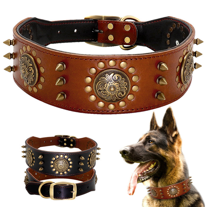 Leather Studded Dog Collar