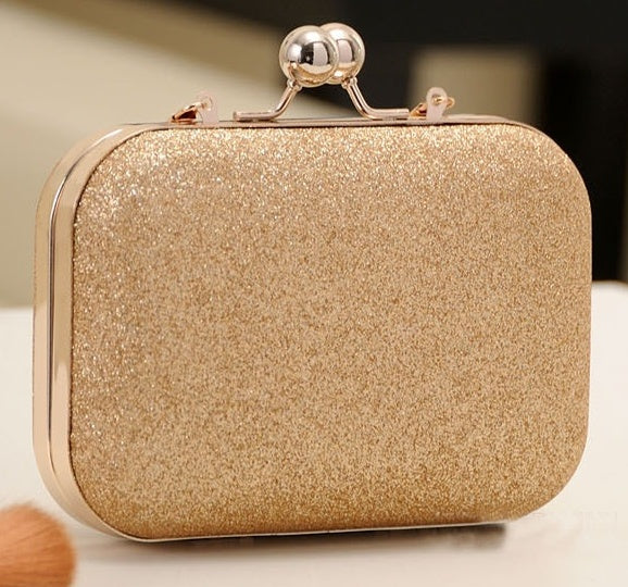 Gold Clutch Box Bag