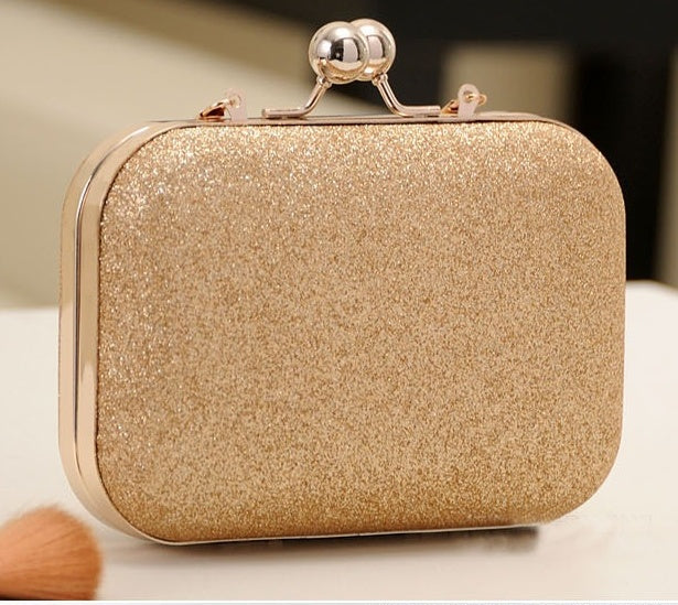 Gold Clutch Box Bag