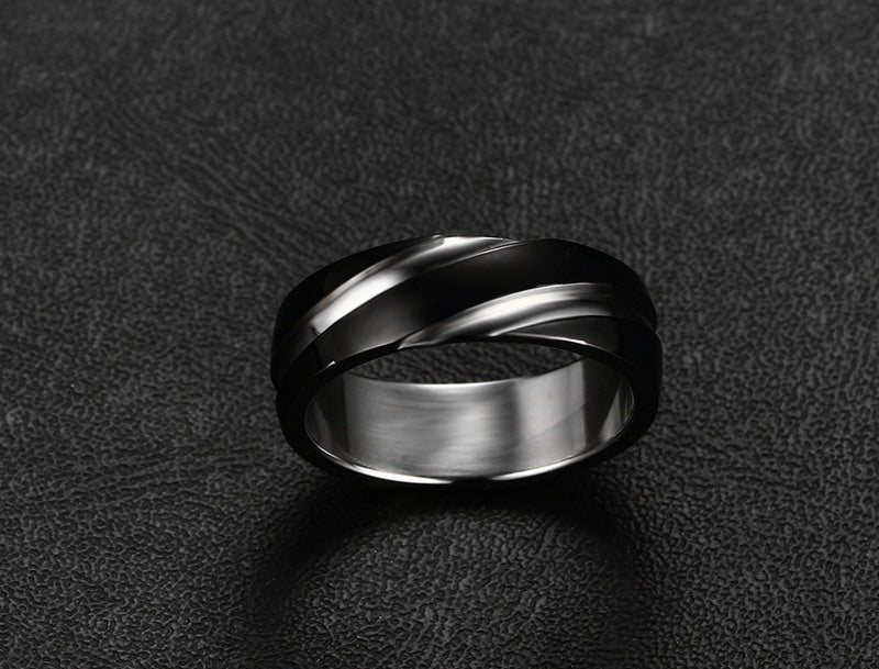 Black Titanium Steel Ring