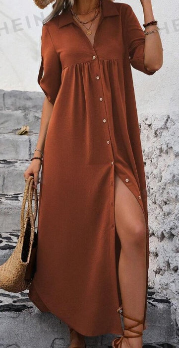 Roll-Up Sleeve Dress