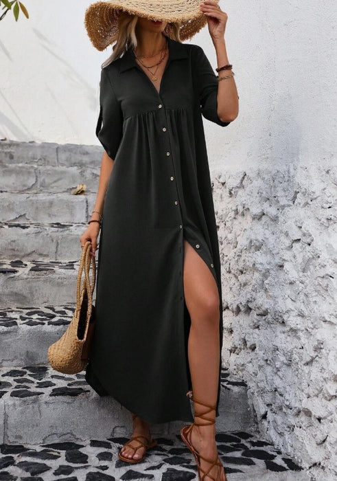 Roll-Up Sleeve Dress