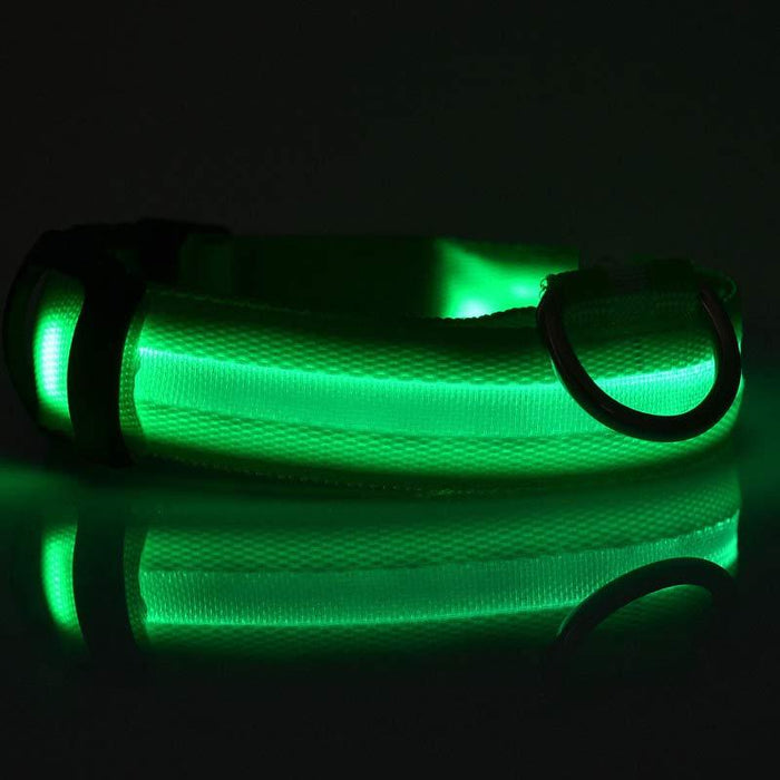 Nylon LED Pet Dog Luminous Collar Glow in Dark