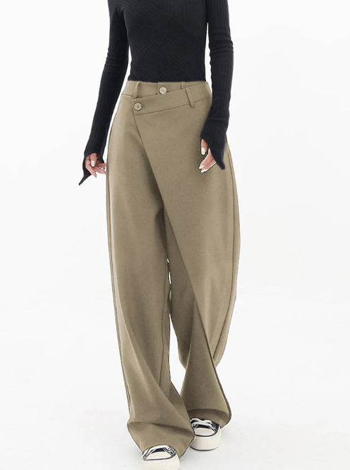 Irregular Wide-Leg Pants