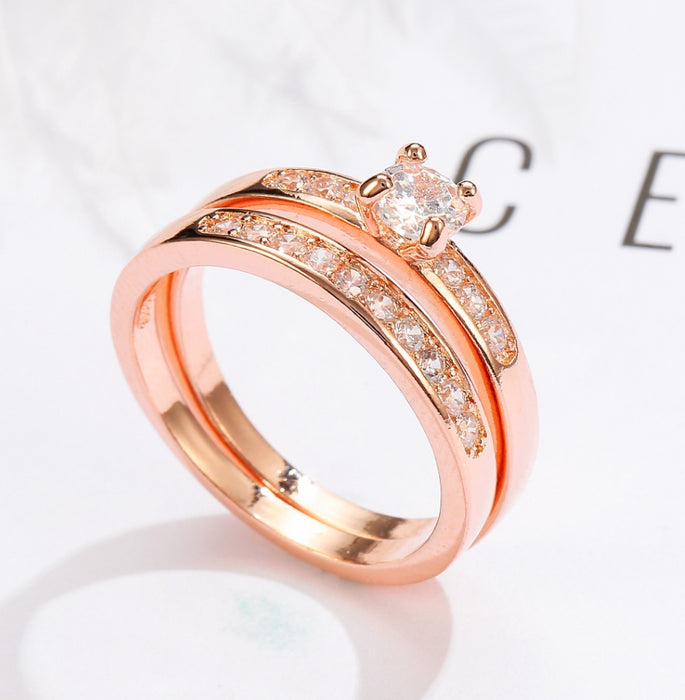 Rose gold diamonds ring