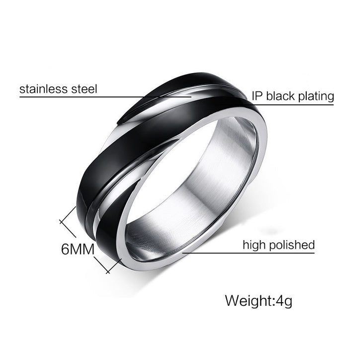 Black Titanium Steel Ring