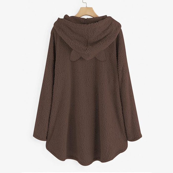 Hooded Pullover Cat Print