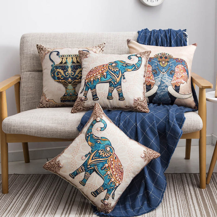 Elephant cushion cover
