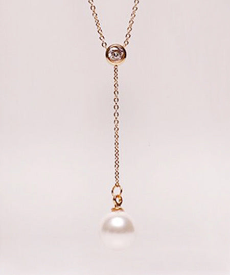 Rose gold single drill necklace