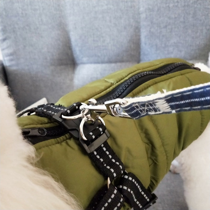 Waterproof & Winter Dog jacket With Harness