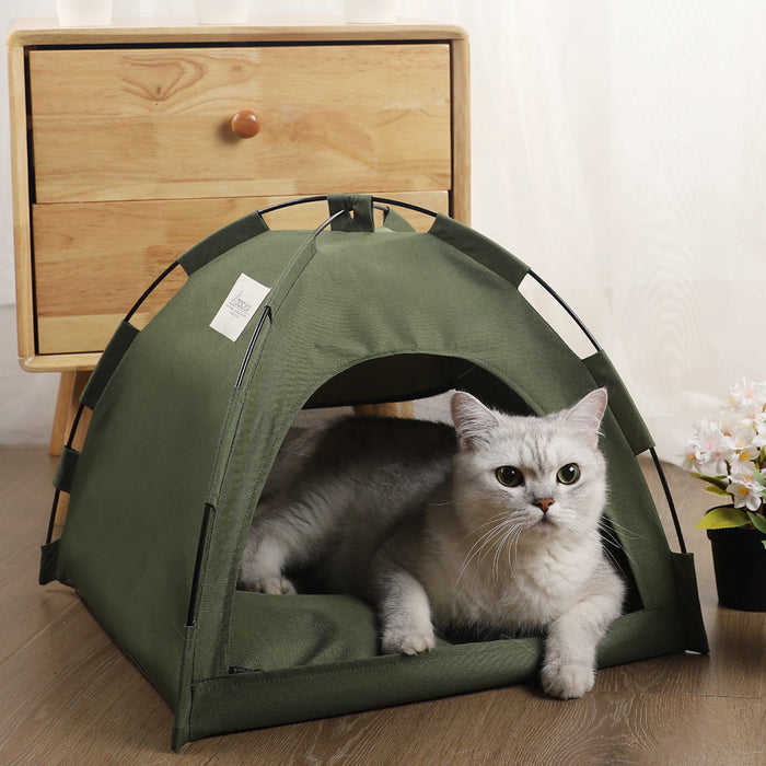Cat Tent Cooling Mat Dog House Pet Sofa Camping Dog Bed With Cushion