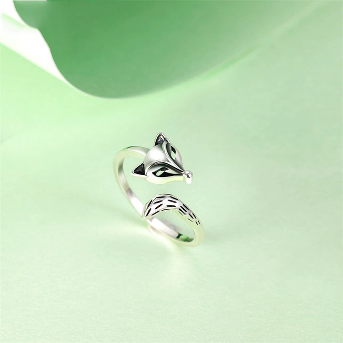 S925 Silver Unisex Fox Ring