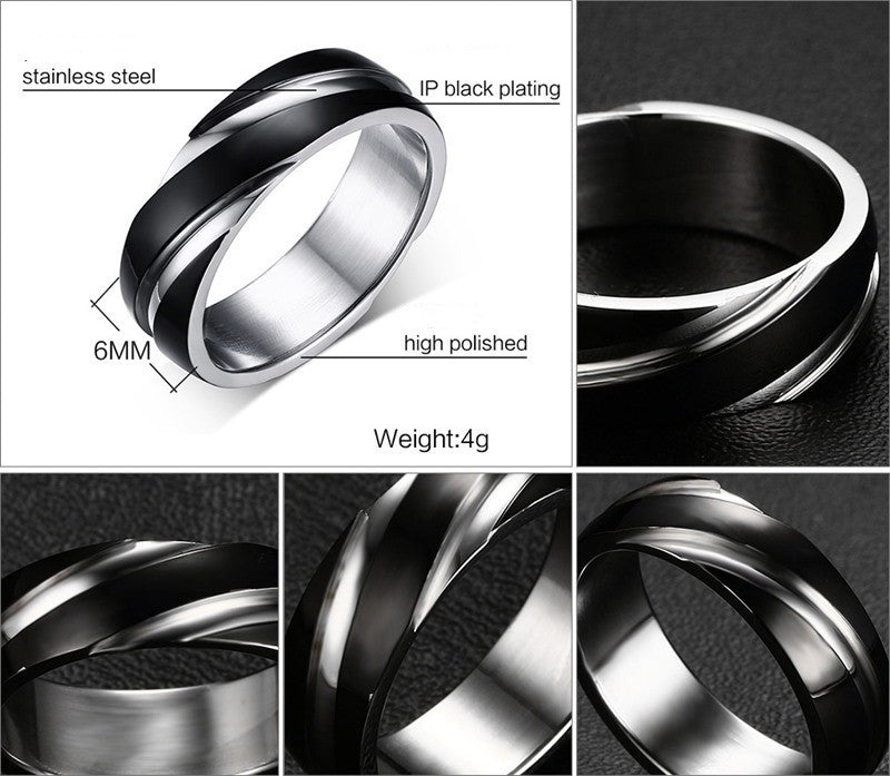 Black Titanium Steel Ring