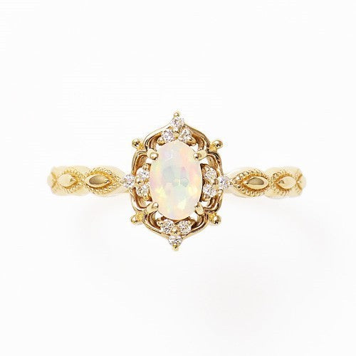 Japanese natural opal ring