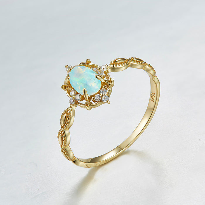 Japanese natural opal ring