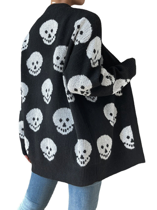 Skull Jacquard Cardigan