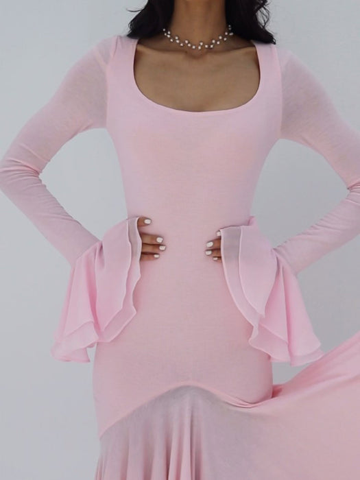 Ruffle Sleeves Dress