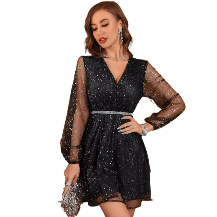 Sequined Mesh Dress