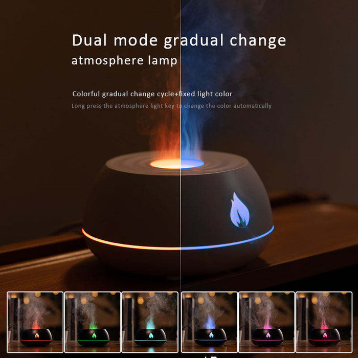 Flame Humidifier Aromatherapy Diffuser 7 Colors Light Home Air Humidifier