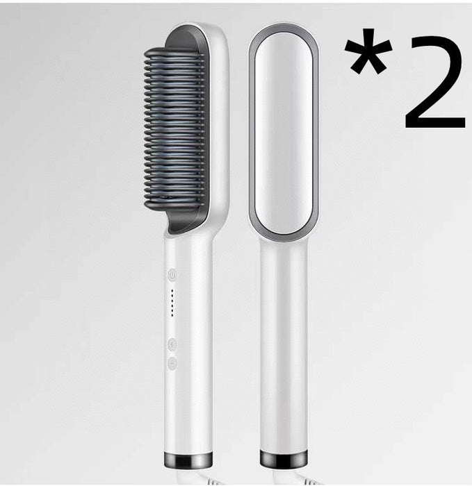 2 In 1 Hair Straightener Hot Comb Negative Ion Curling Tong Dual-purpose Electric Hair Brush