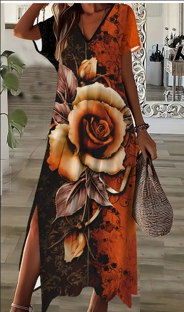 Rose Print Dress
