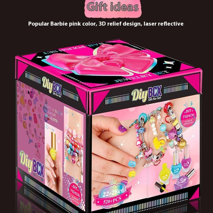 Children's Treasure Jewelry Box Girl Bracelet String Beads Diy Handmade Ornament