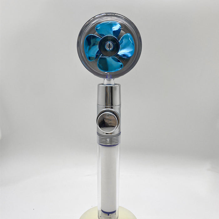 Shower Head Water Saving Flow 360 Degrees Rotating With Small Fan ABS