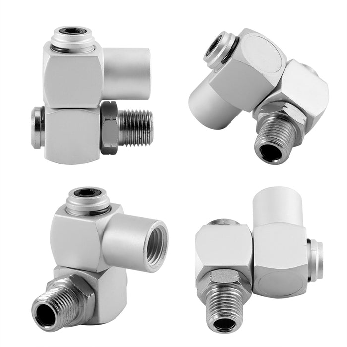 4pcs/Set Aluminum 1/4" Universal 360 Swivel Air Hose Connector Adapter Tool