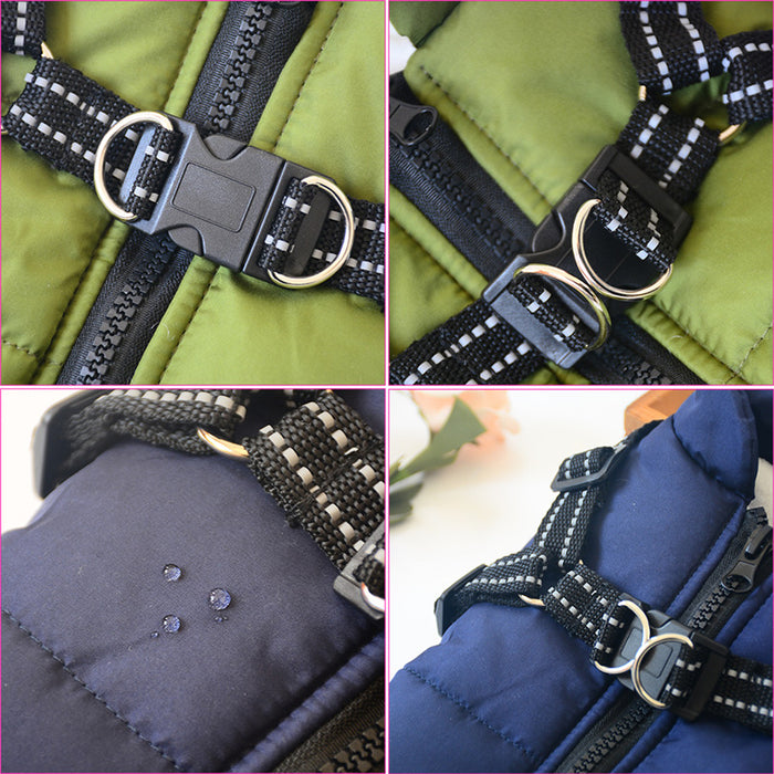Waterproof & Winter Dog jacket With Harness