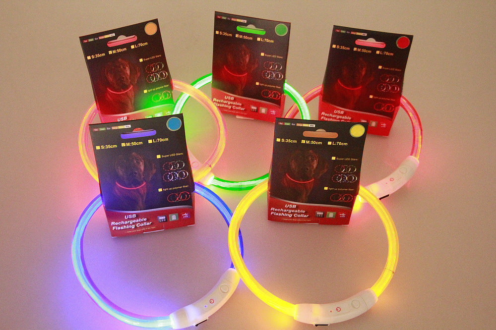 Pet Flashing Collar USB Rechargeable Glowing Safety Collar