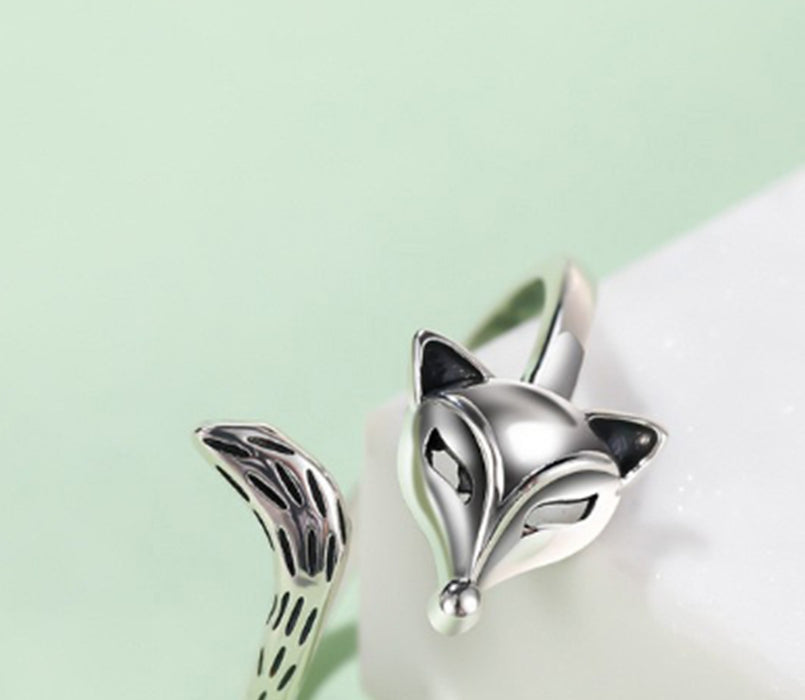 S925 Silver Unisex Fox Ring
