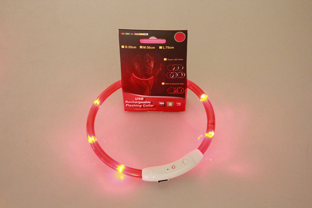 Pet Flashing Collar USB Rechargeable Glowing Safety Collar