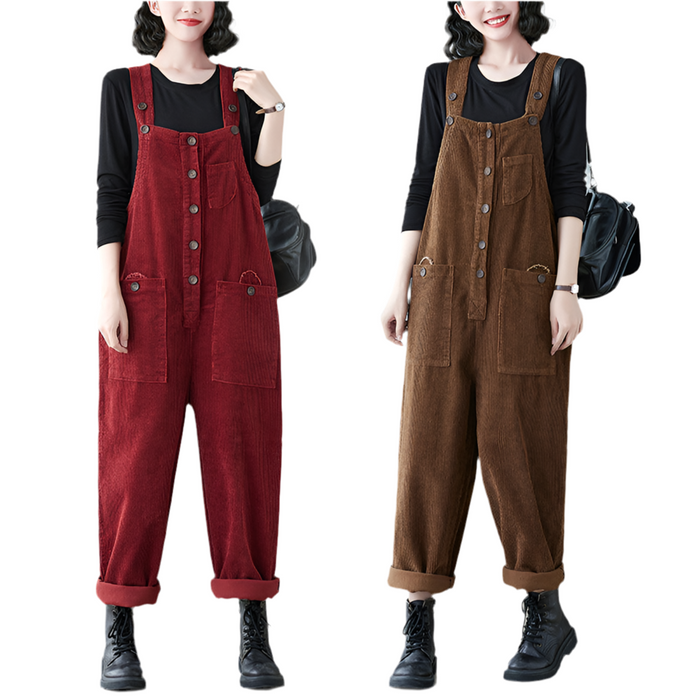 Retro Lazy Corduroy Overall