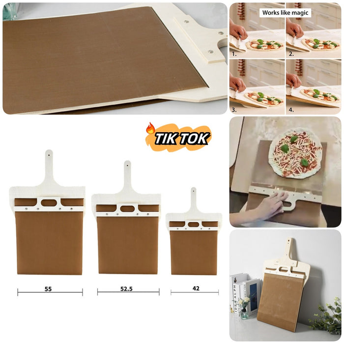 3 Sizes Sliding Pizza Peel Shovel Storage Board Pala Pizza Scorrevole Wooden Handle