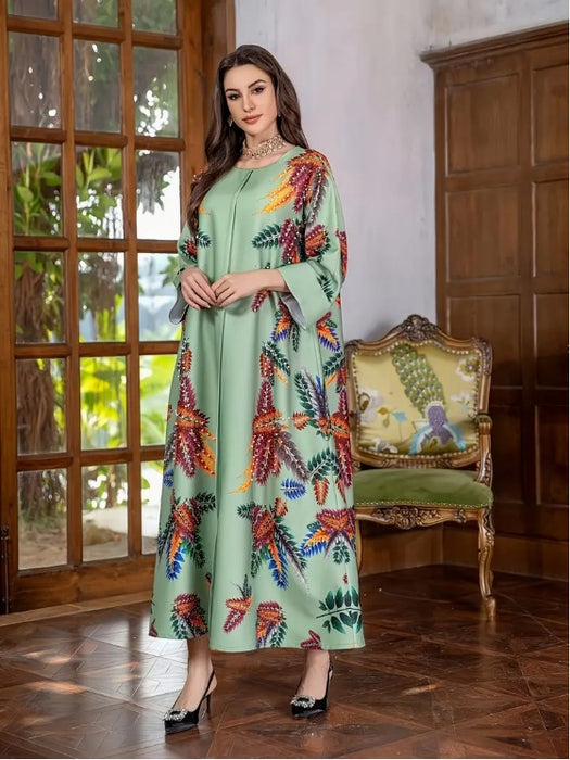 Printed Abaya Dress